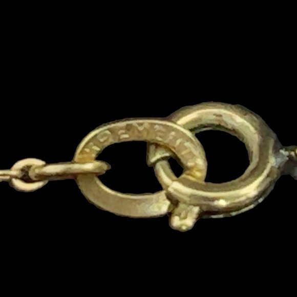 Kremnetz Gold Tone Necklace With Faux Pearl And Enamel Flower Pendant (4715) - Picture 5 of 5